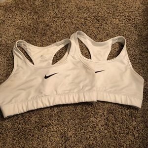 2 White Nike Sports Bras